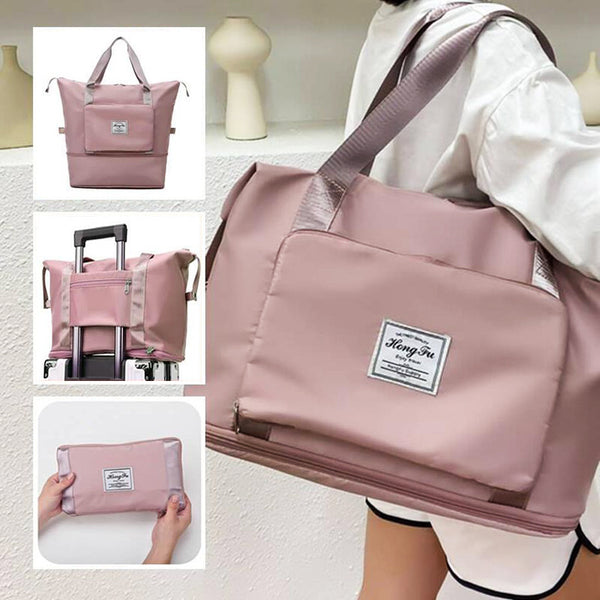 Foldable Storage Travel Bag Waterproof Large Capacity Gym Fitness Bag Weekender Overnight For Women - G-NIA BOUTIQUE
