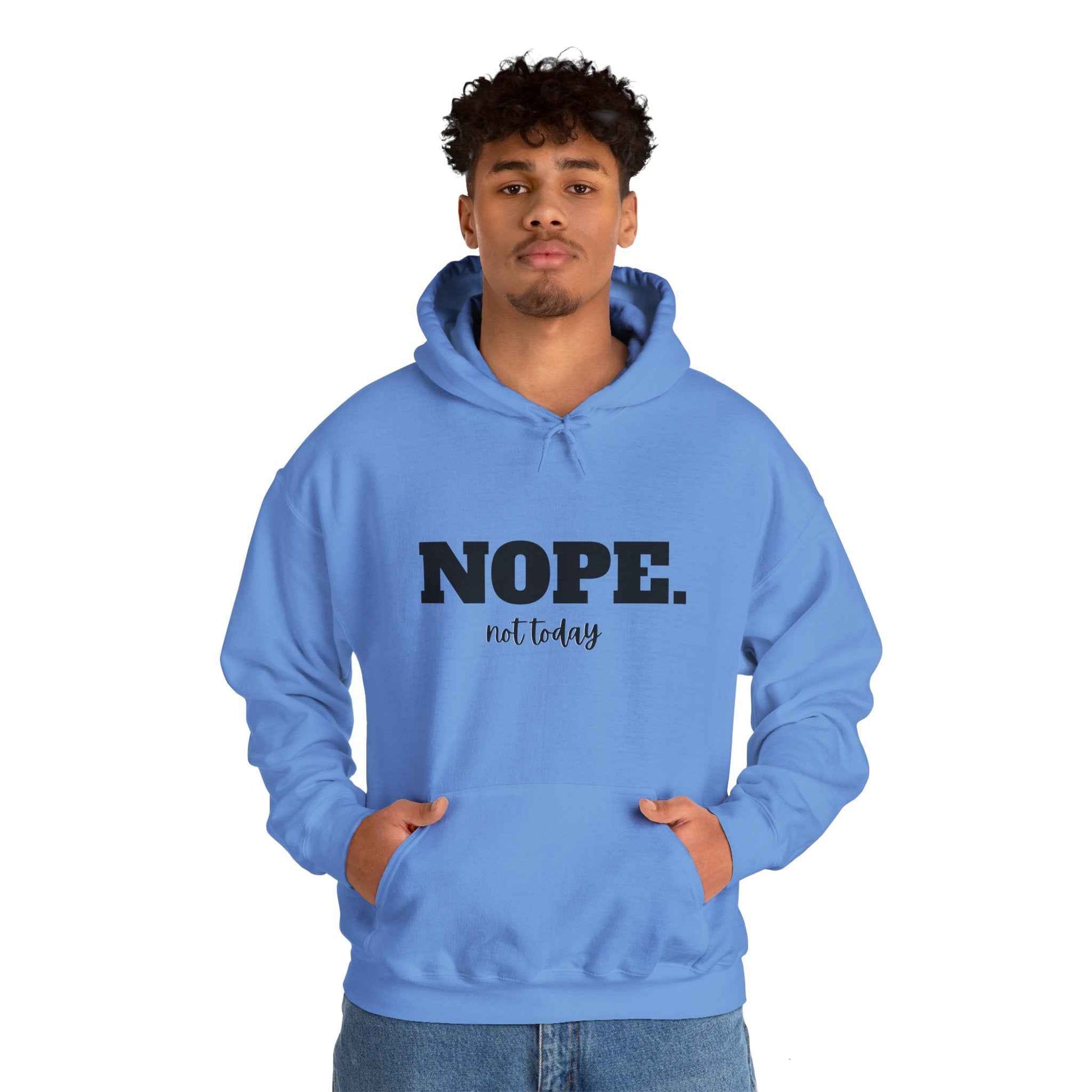 Nope Not Today Hoodie, Funny Introvert Sweatshirt, Sarcastic Gift, Cozy Pullover with Humorous Saying, Nope Varsity Aesthetic Sweatshirt - G-NIA BOUTIQUE