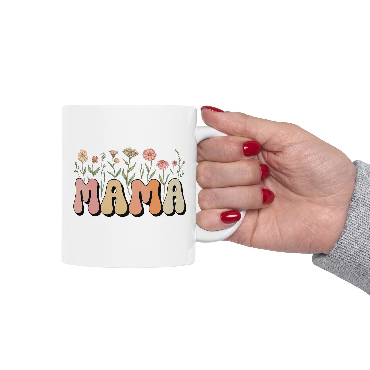 Customized Mama Mug With Kids Names, Wildflowers Mama Mug, Mama Coffee Mug, Custom Gift For Mom Gifts, Mothers Day Gift For Mom Birthday