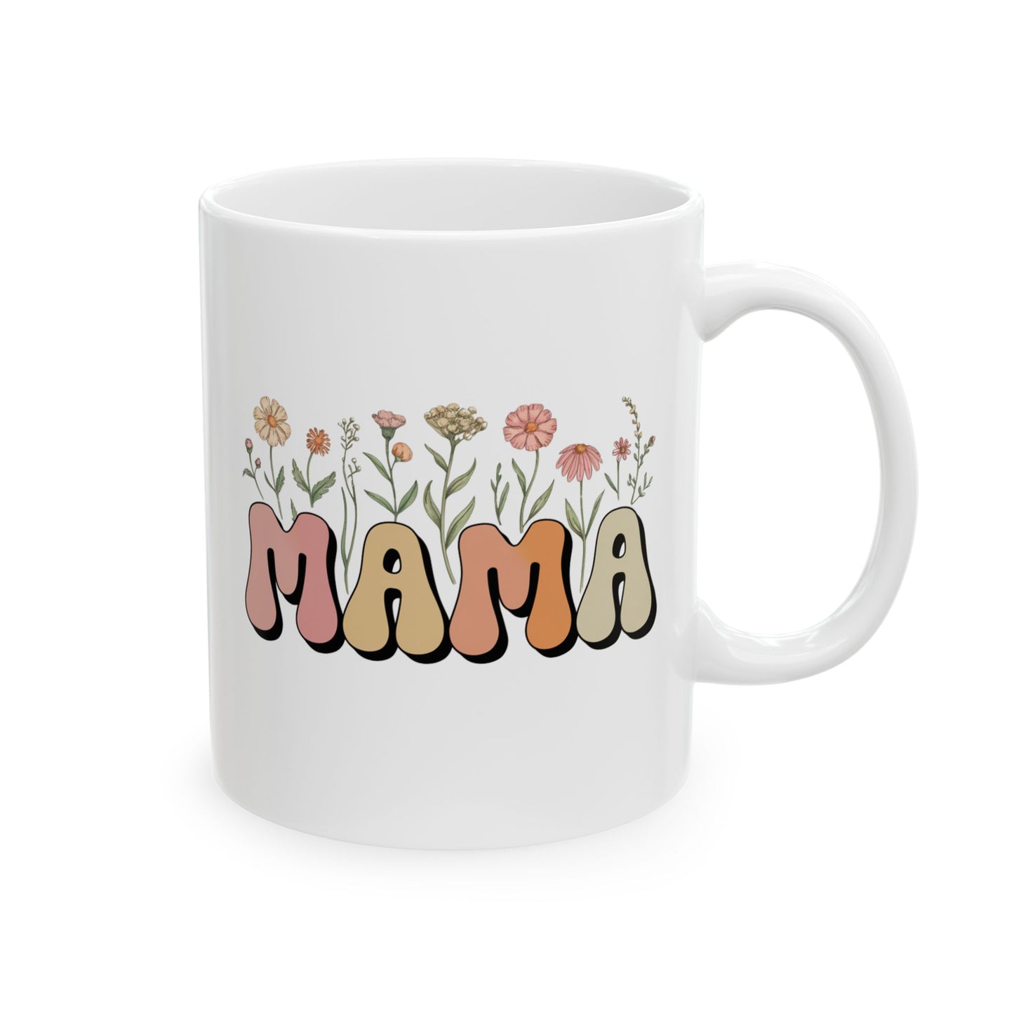 Customized Mama Mug With Kids Names, Wildflowers Mama Mug, Mama Coffee Mug, Custom Gift For Mom Gifts, Mothers Day Gift For Mom Birthday