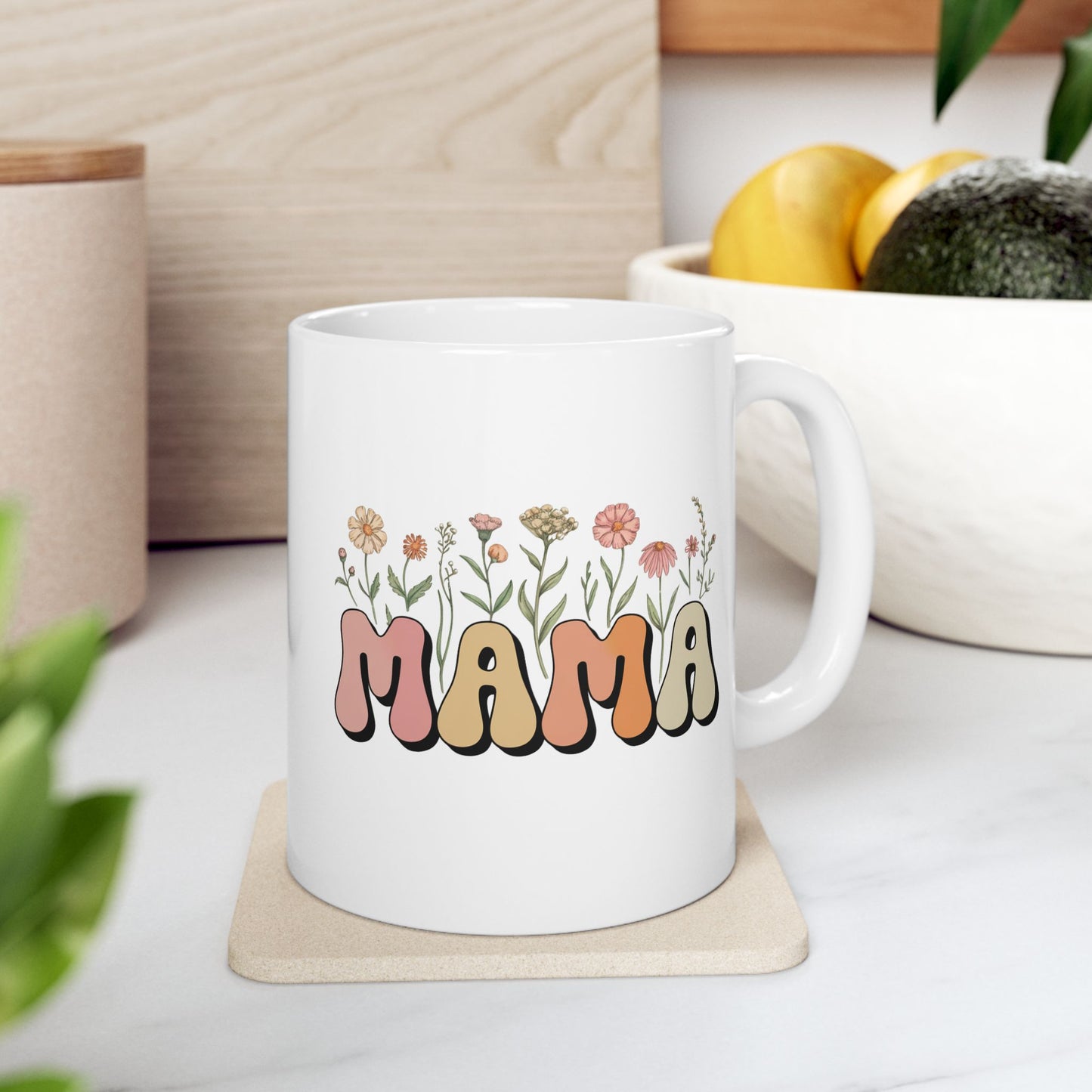 Customized Mama Mug With Kids Names, Wildflowers Mama Mug, Mama Coffee Mug, Custom Gift For Mom Gifts, Mothers Day Gift For Mom Birthday