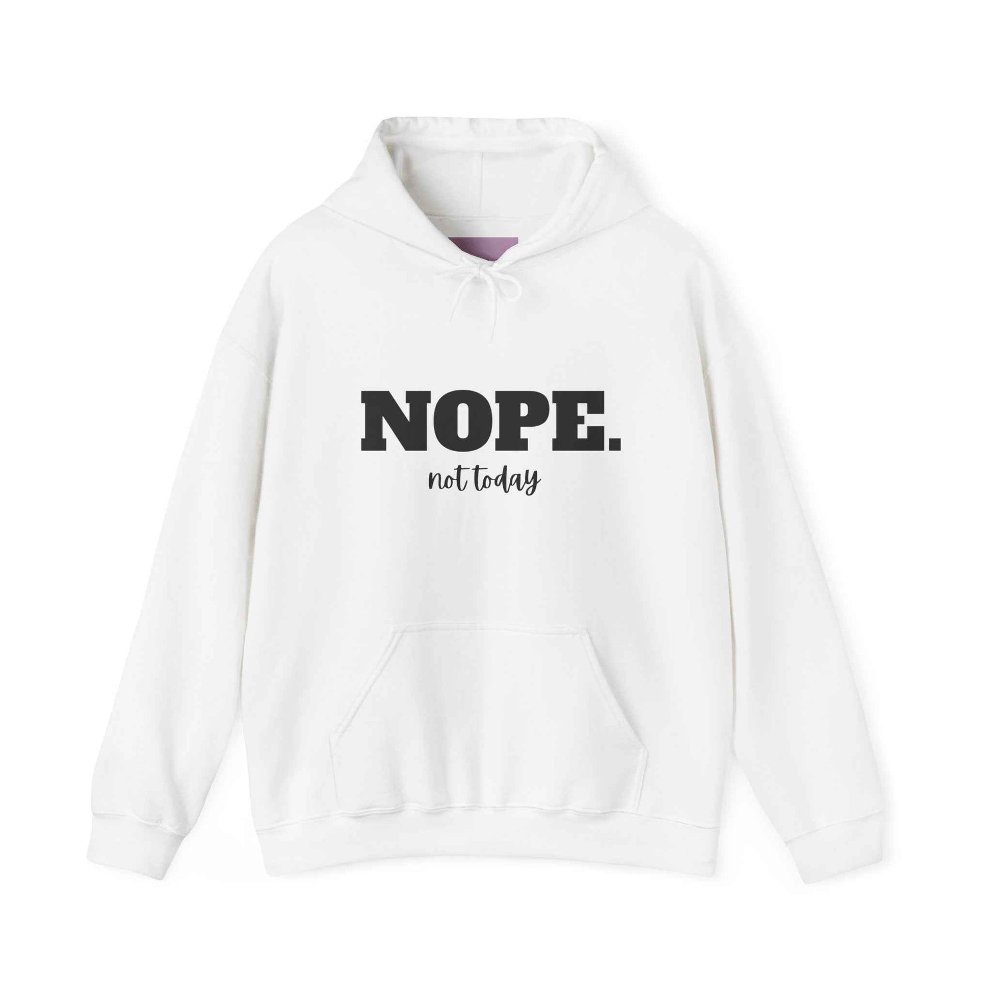 Nope Not Today Hoodie, Funny Introvert Sweatshirt, Sarcastic Gift, Cozy Pullover with Humorous Saying, Nope Varsity Aesthetic Sweatshirt - G-NIA BOUTIQUE