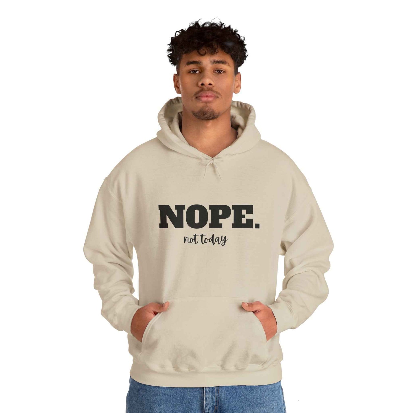 Nope Not Today Hoodie, Funny Introvert Sweatshirt, Sarcastic Gift, Cozy Pullover with Humorous Saying, Nope Varsity Aesthetic Sweatshirt - G-NIA BOUTIQUE