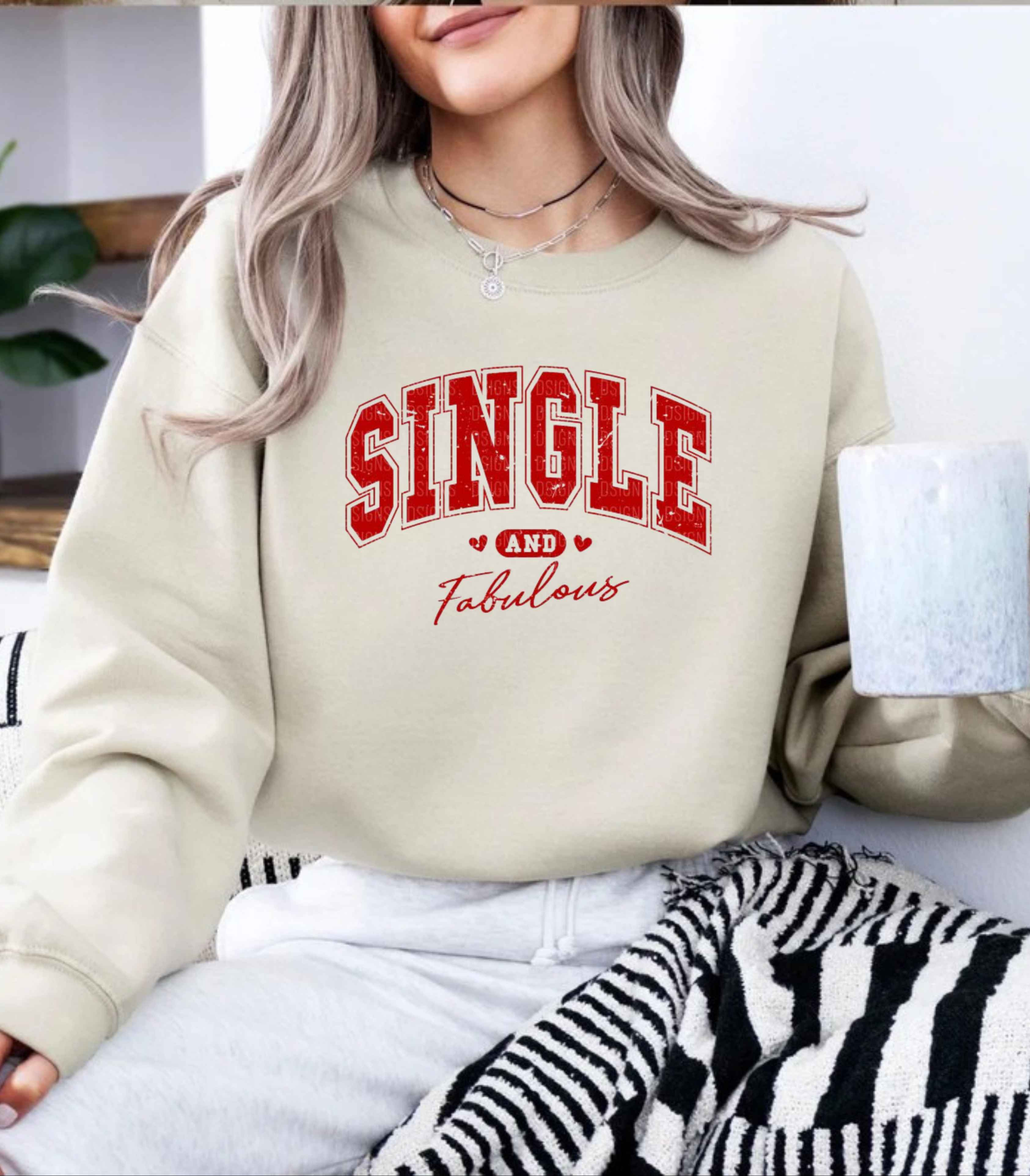 Single and Fabulous Funny Valentine Sweatshirt Unisex Heavy Blend™ Crewneck - G-NIA BOUTIQUE