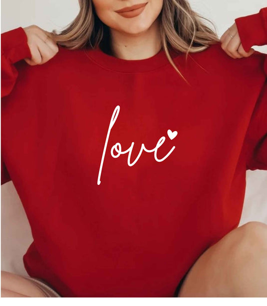 Valentine's Day Sweatshirt - Cozy Heart Print Unisex Pullover for Couples - G-NIA BOUTIQUE