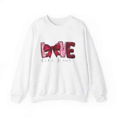 Love Like Jesus Christian Valentine Sweatshirt, Cozy Heart Graphic Pullover Gift for Couples - G-NIA BOUTIQUE