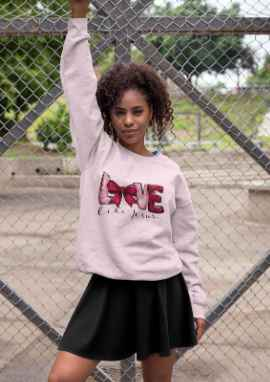 Love Like Jesus Christian Valentine Sweatshirt, Cozy Heart Graphic Pullover Gift for Couples - G-NIA BOUTIQUE