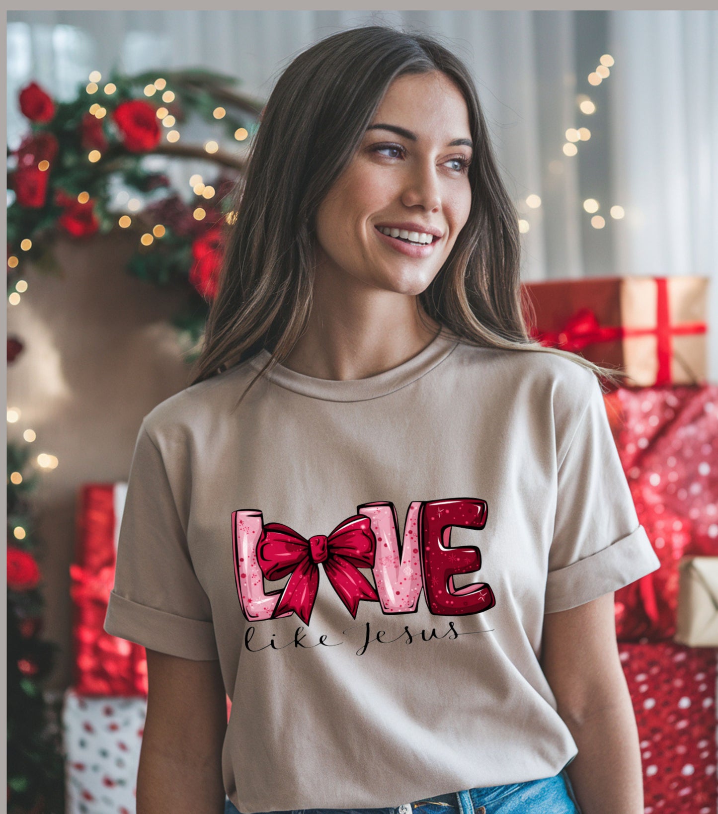 Love Like Jesus T-Shirt for Women - Romantic Valentine Gift for Partner - G-NIA BOUTIQUE