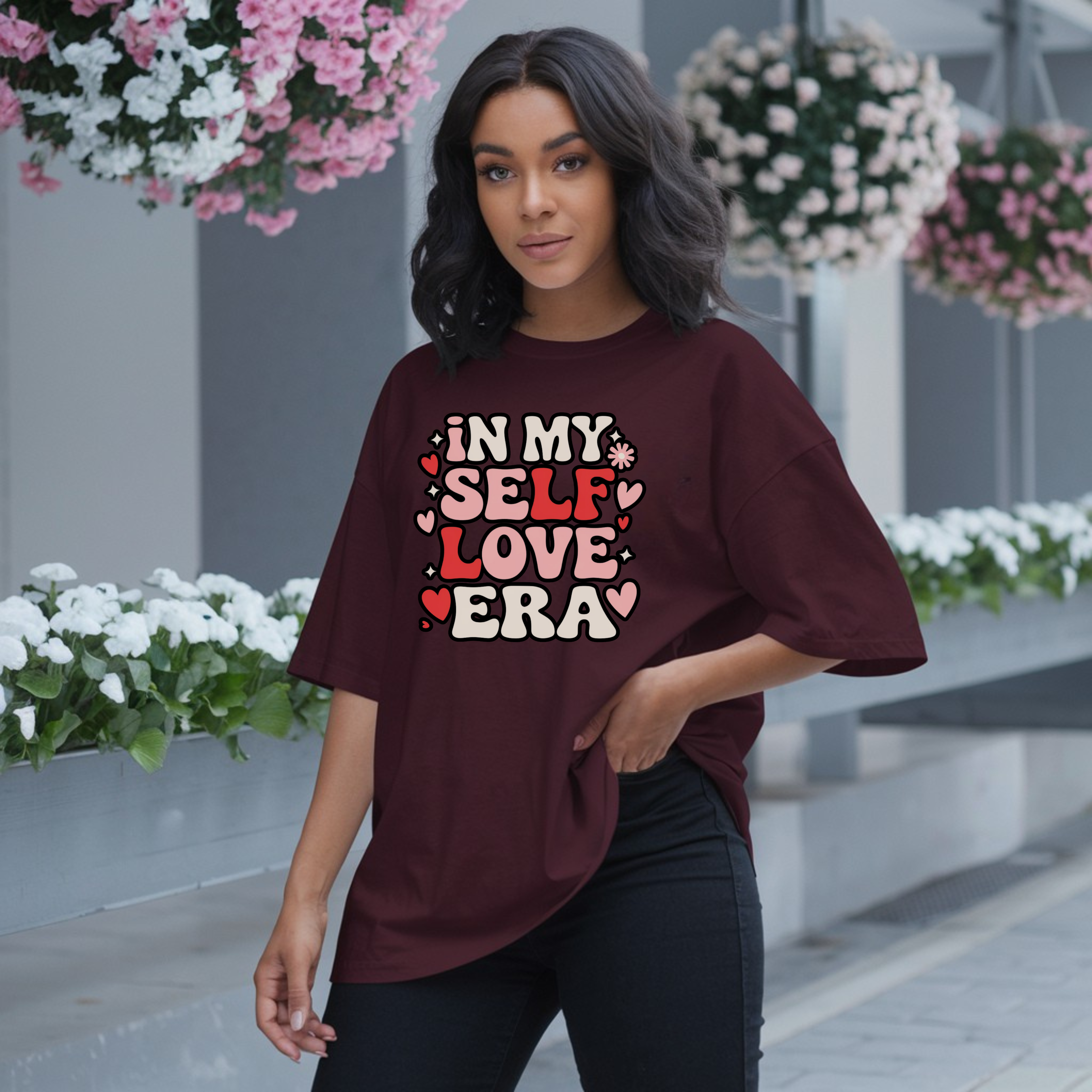 In My Self Love Era , Self Love T Shirts Women Crew Neckline Tee - G-NIA BOUTIQUE