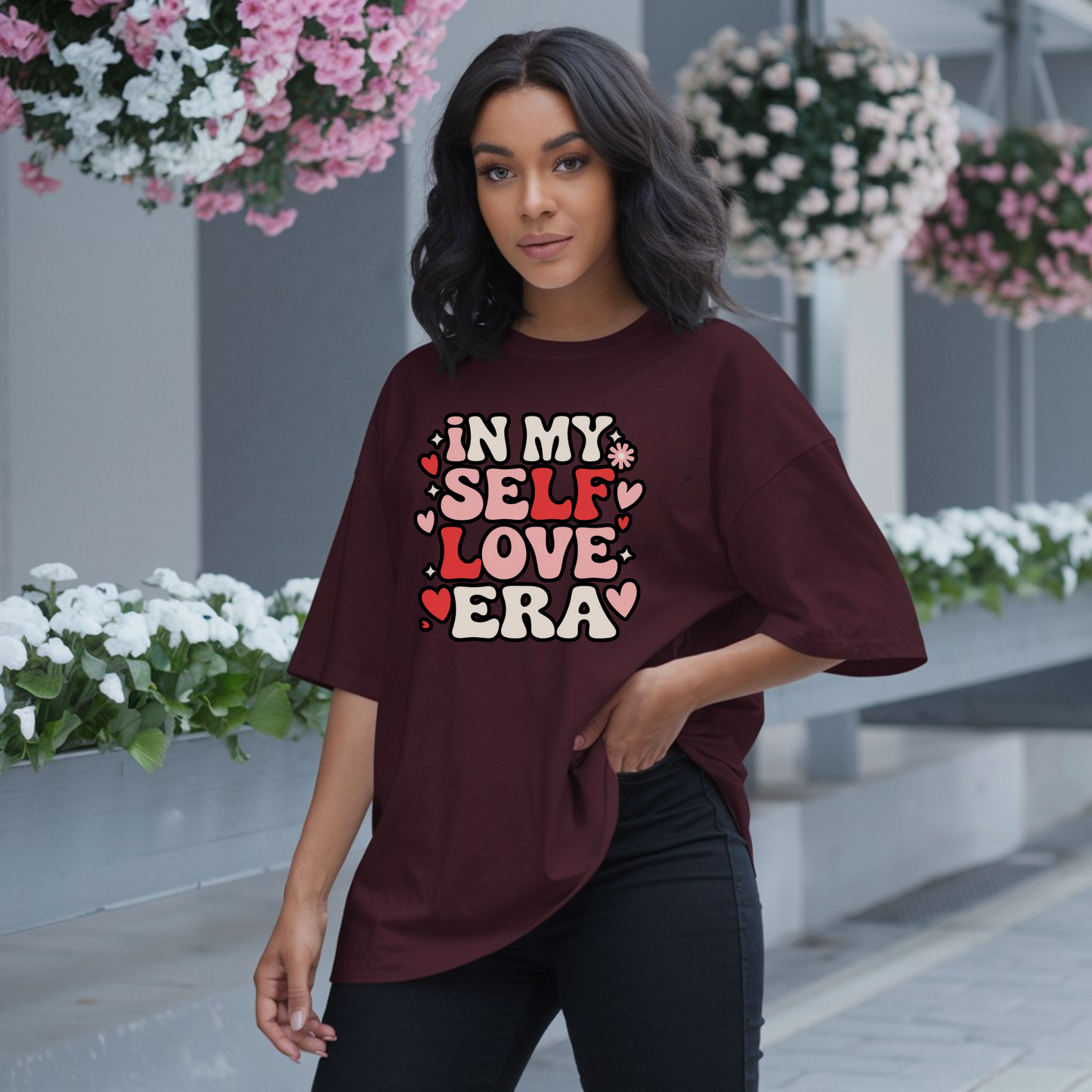 In My Self Love Era , Self Love T Shirts Women Crew Neckline Tee