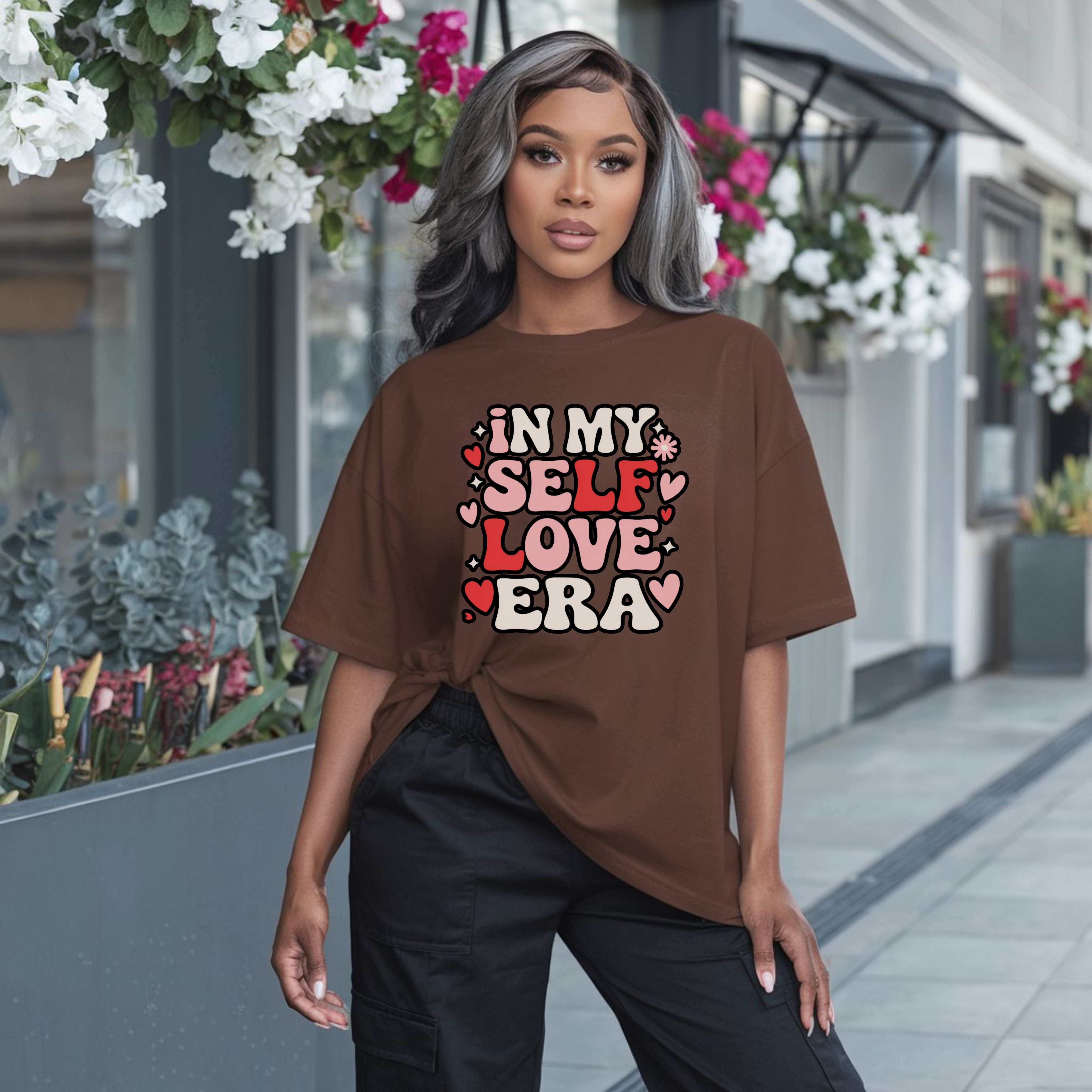 In My Self Love Era , Self Love T Shirts Women Crew Neckline Tee - G-NIA BOUTIQUE