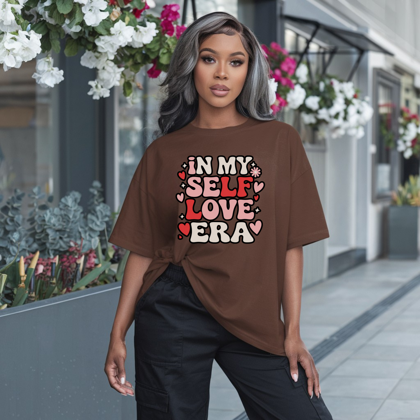 In My Self Love Era , Self Love T Shirts Women Crew Neckline Tee