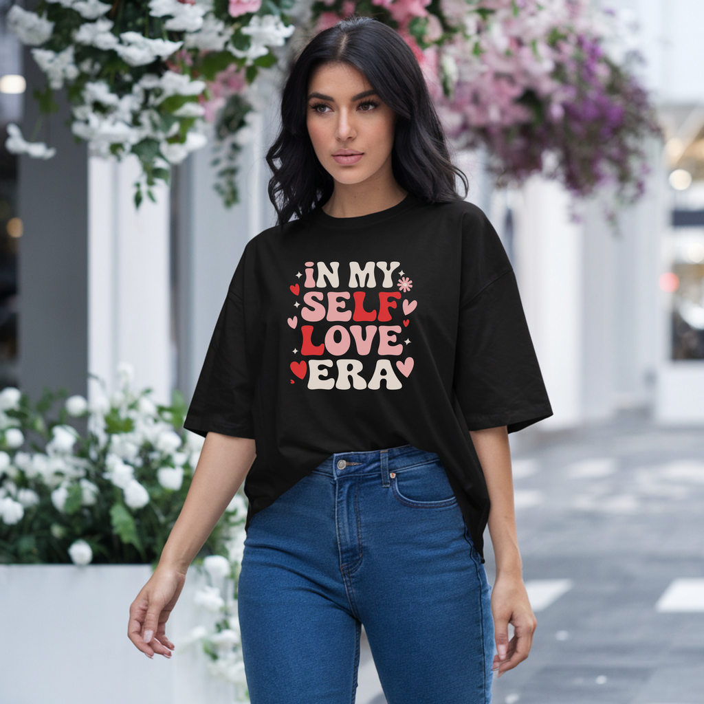 In My Self Love Era , Self Love T Shirts Women Crew Neckline Tee - G-NIA BOUTIQUE