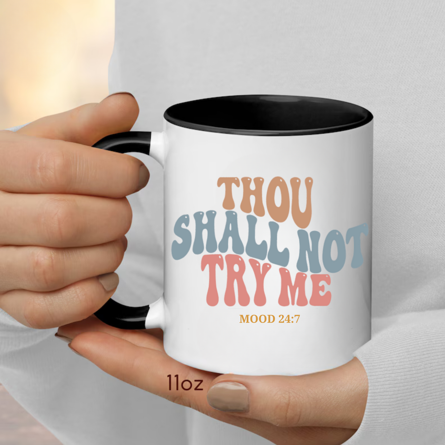 Thou Shall Not Try Me Funny Sarcastic Coffee Mug - Perfect Gift for Office Humor and Tea Lovers