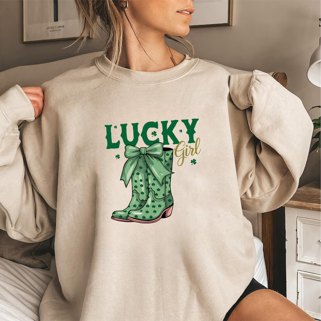 Lucky Girl St. Patrick's Day Sweatshirt - Western Cowgirl Boot Sweater & Howdy Tee 🌵🍀
