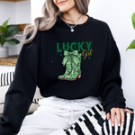 Lucky Girl St. Patrick's Day Sweatshirt - Western Cowgirl Boot Sweater & Howdy Tee 🌵🍀