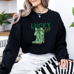 Lucky Girl St. Patrick's Day Sweatshirt - Western Cowgirl Boot Sweater & Howdy Tee 🌵🍀