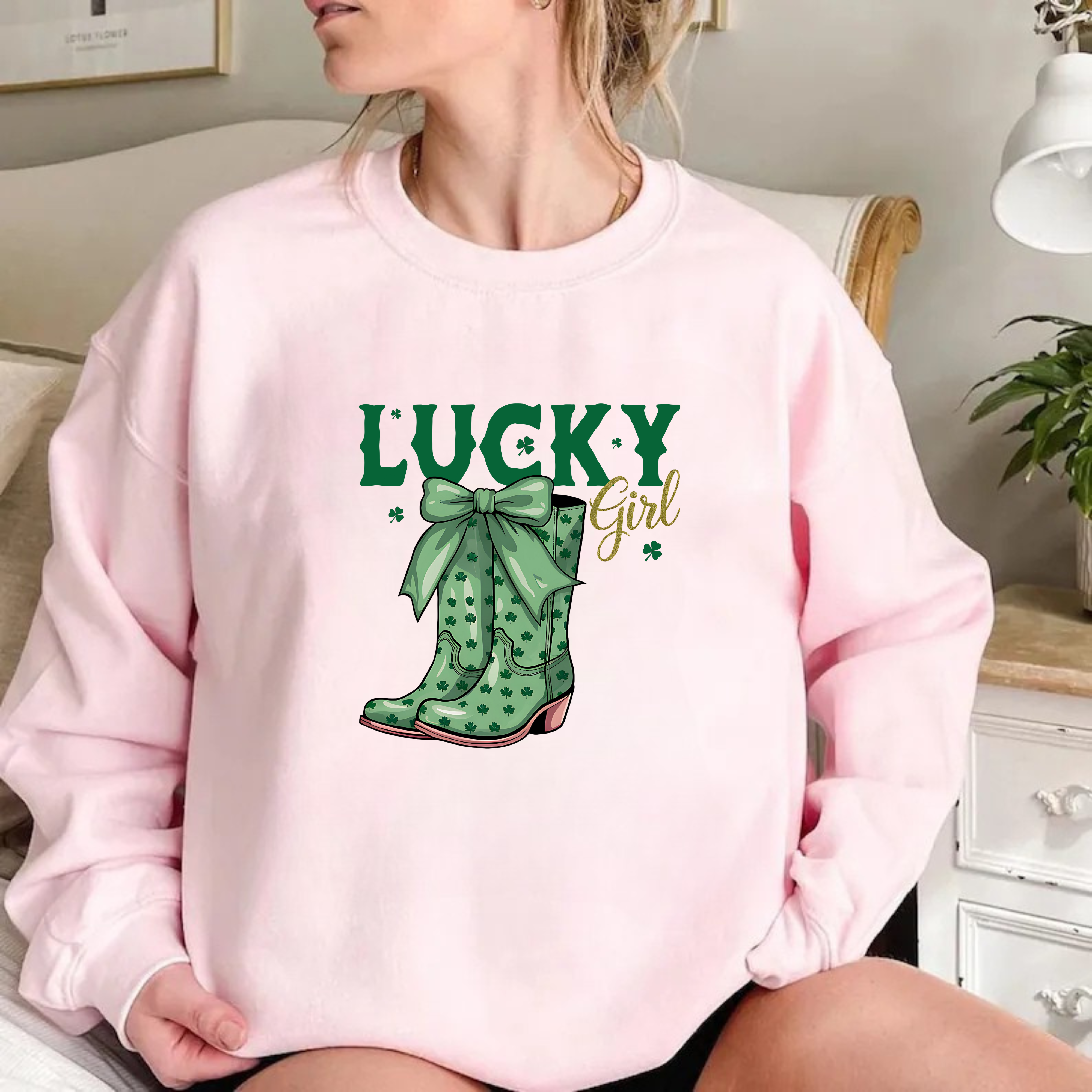 Lucky Girl St. Patrick's Day Sweatshirt - Western Cowgirl Boot Sweater & Howdy Tee 🌵🍀