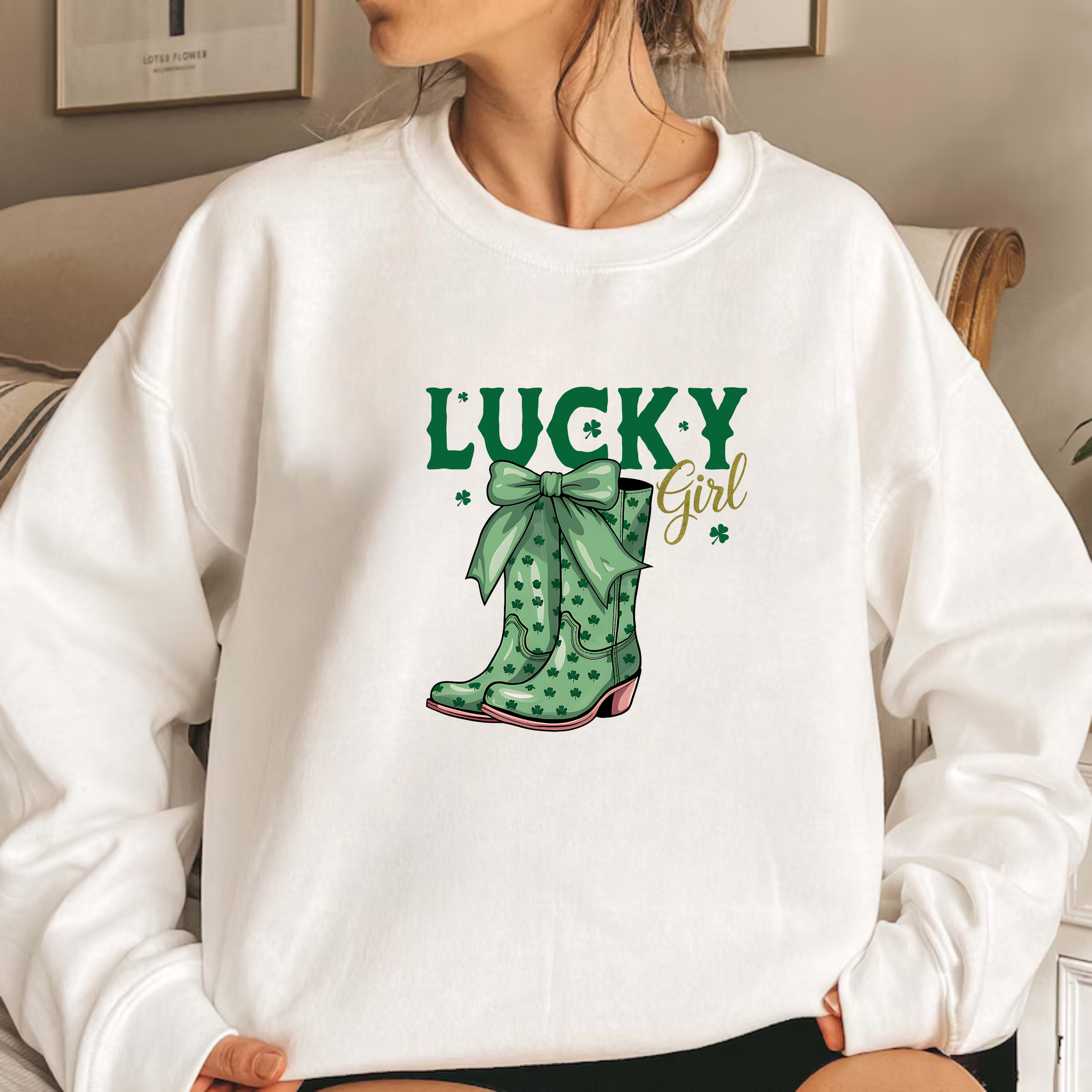 Lucky Girl St. Patrick's Day Sweatshirt - Western Cowgirl Boot Sweater & Howdy Tee 🌵🍀