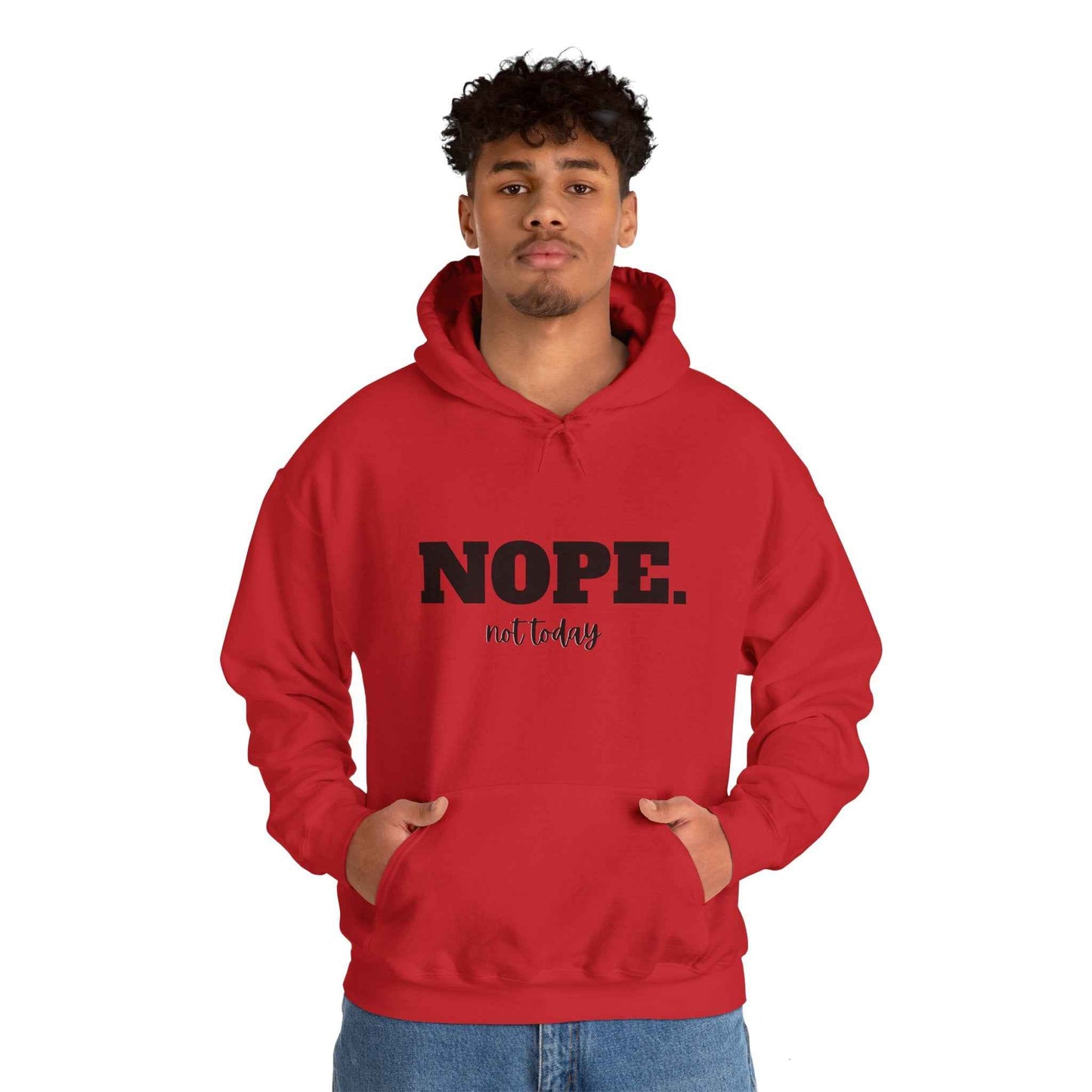 Nope Not Today Hoodie, Funny Introvert Sweatshirt, Sarcastic Gift, Cozy Pullover with Humorous Saying, Nope Varsity Aesthetic Sweatshirt - G-NIA BOUTIQUE