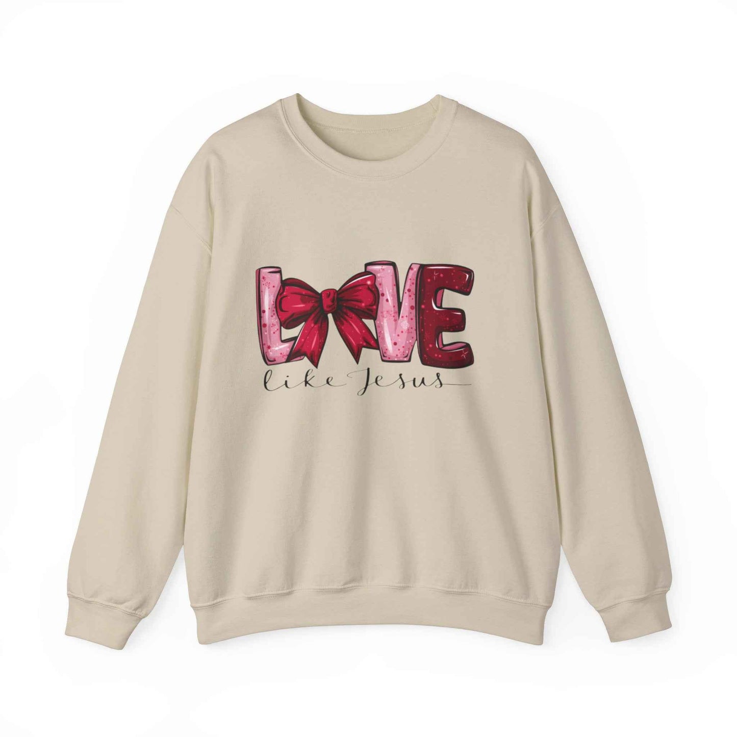 Love Like Jesus Christian Valentine Sweatshirt, Cozy Heart Graphic Pullover Gift for Couples - G-NIA BOUTIQUE