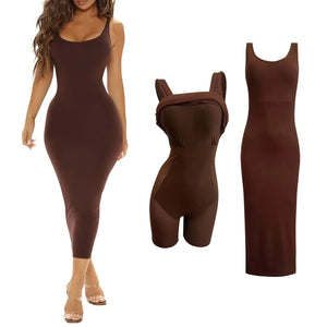Light Belly Contracting One-piece Two-in-one Sling Body Shaping Dress