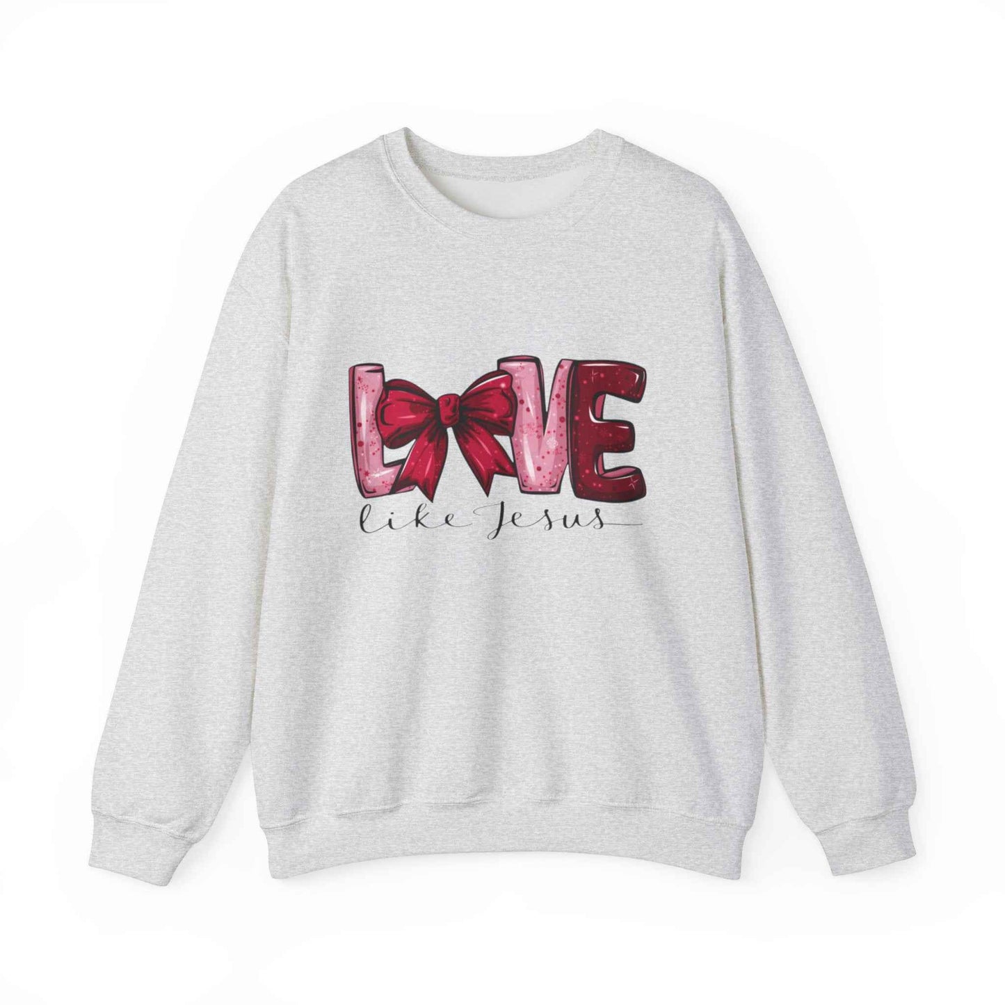 Love Like Jesus Christian Valentine Sweatshirt, Cozy Heart Graphic Pullover Gift for Couples - G-NIA BOUTIQUE