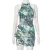 Female Fashion Neck Hanging Slim Fit Ruffle Edge Dress