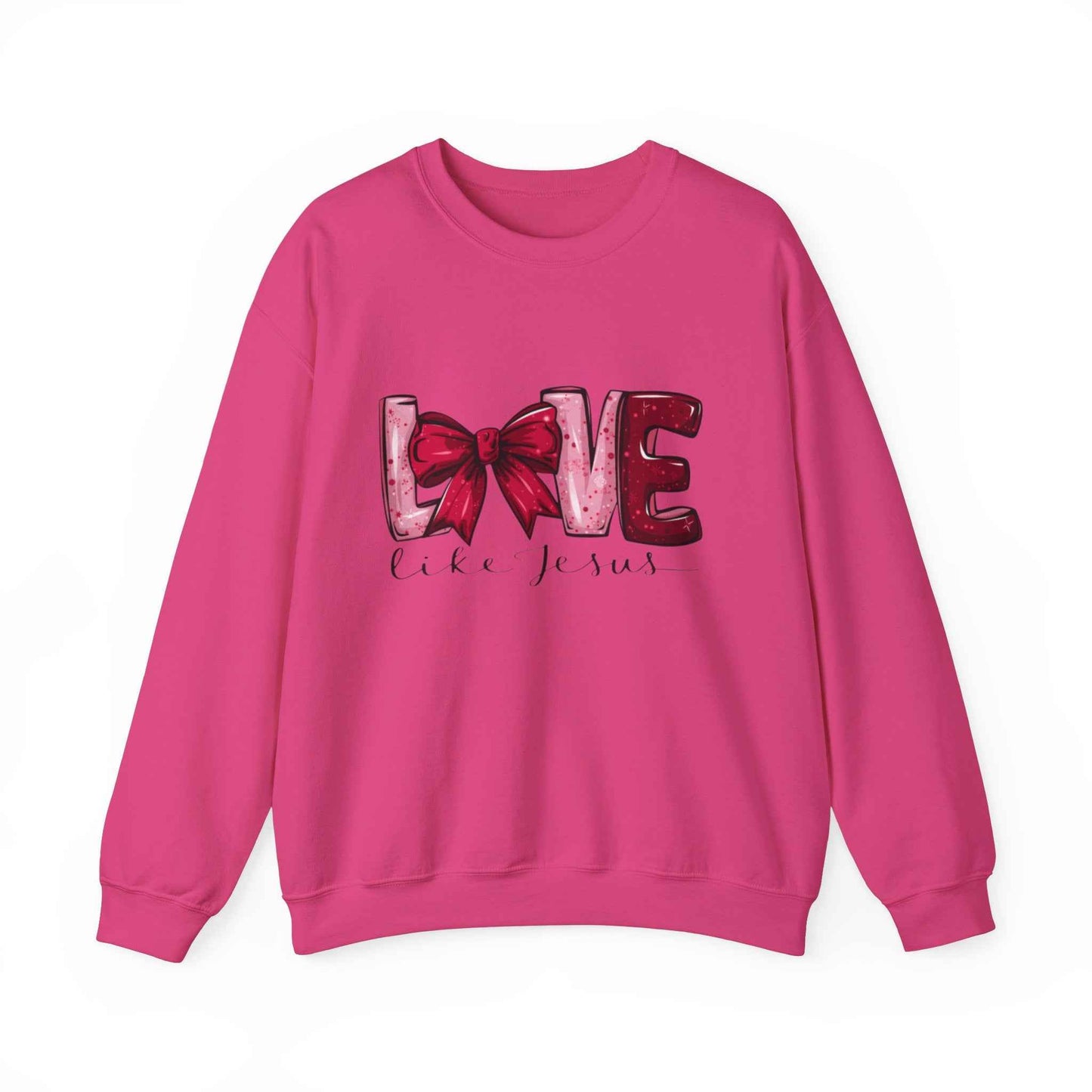 Love Like Jesus Christian Valentine Sweatshirt, Cozy Heart Graphic Pullover Gift for Couples - G-NIA BOUTIQUE