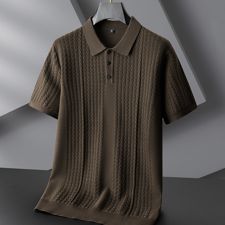 Autumn And Winter New Men's Plus-sized Plus Size Lapel Short Sleeve Sweater - G-NIA BOUTIQUE
