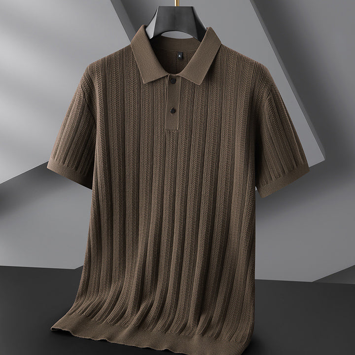 Autumn And Winter New Men's Plus-sized Plus Size Lapel Short Sleeve Sweater - G-NIA BOUTIQUE