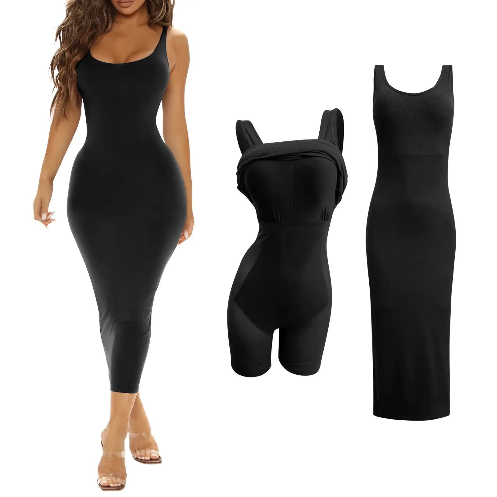 Light Belly Contracting One-piece Two-in-one Sling Body Shaping Dress
