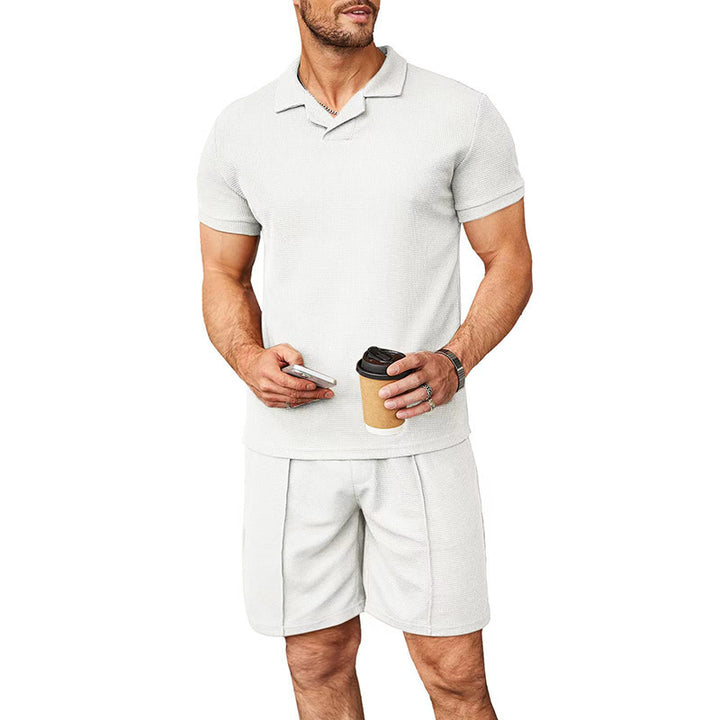 New Waffle V-neck Polo Shirt - G-NIA BOUTIQUE