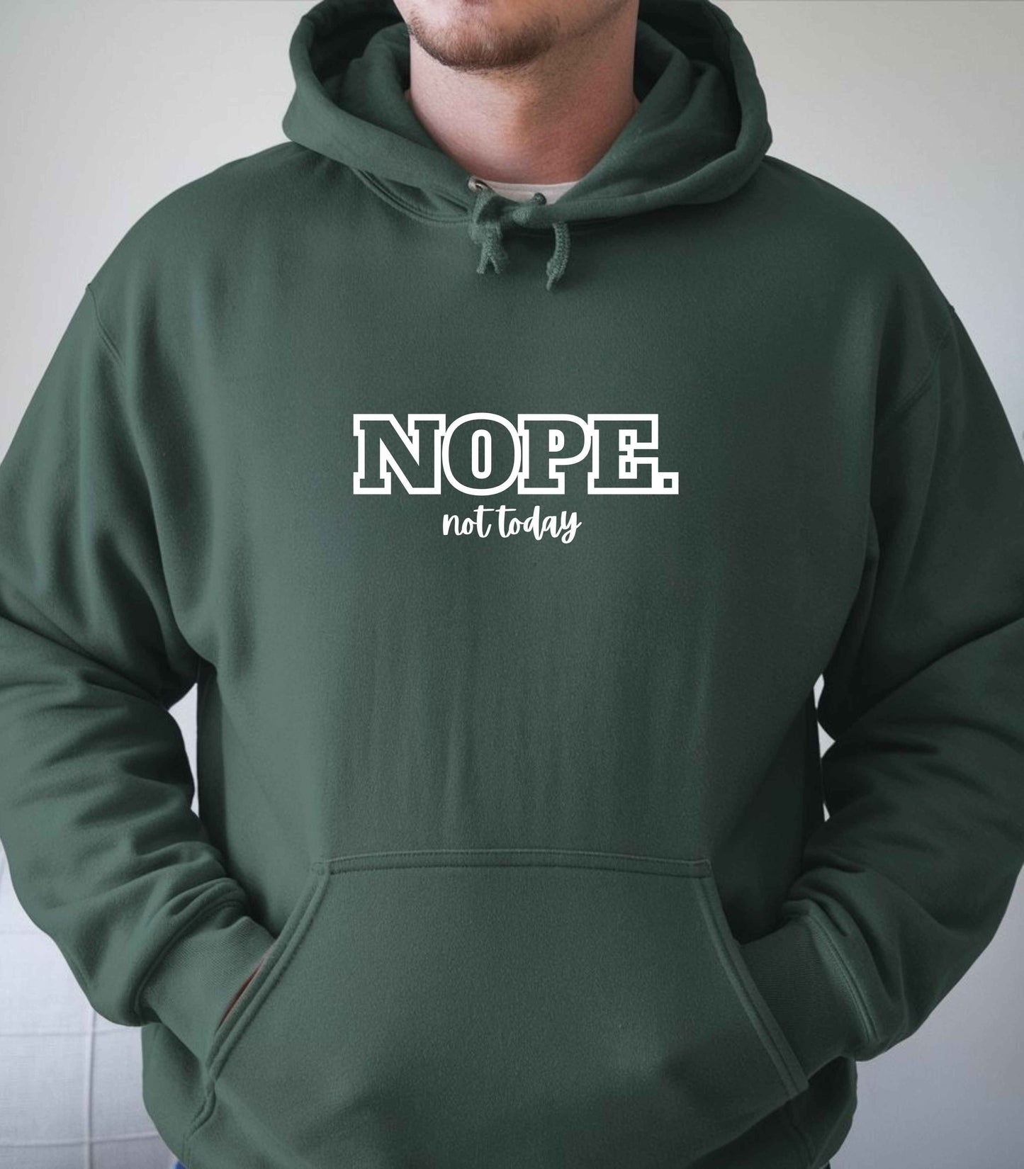 Nope Not Today Sarcastic Hoodie for Introverts, Unisex Pullover Sweatshirt, Funny Saying Jumper, Lazy Day Hooded Sweater, Sassy Graphic Print, Gift Idea - G-NIA BOUTIQUE